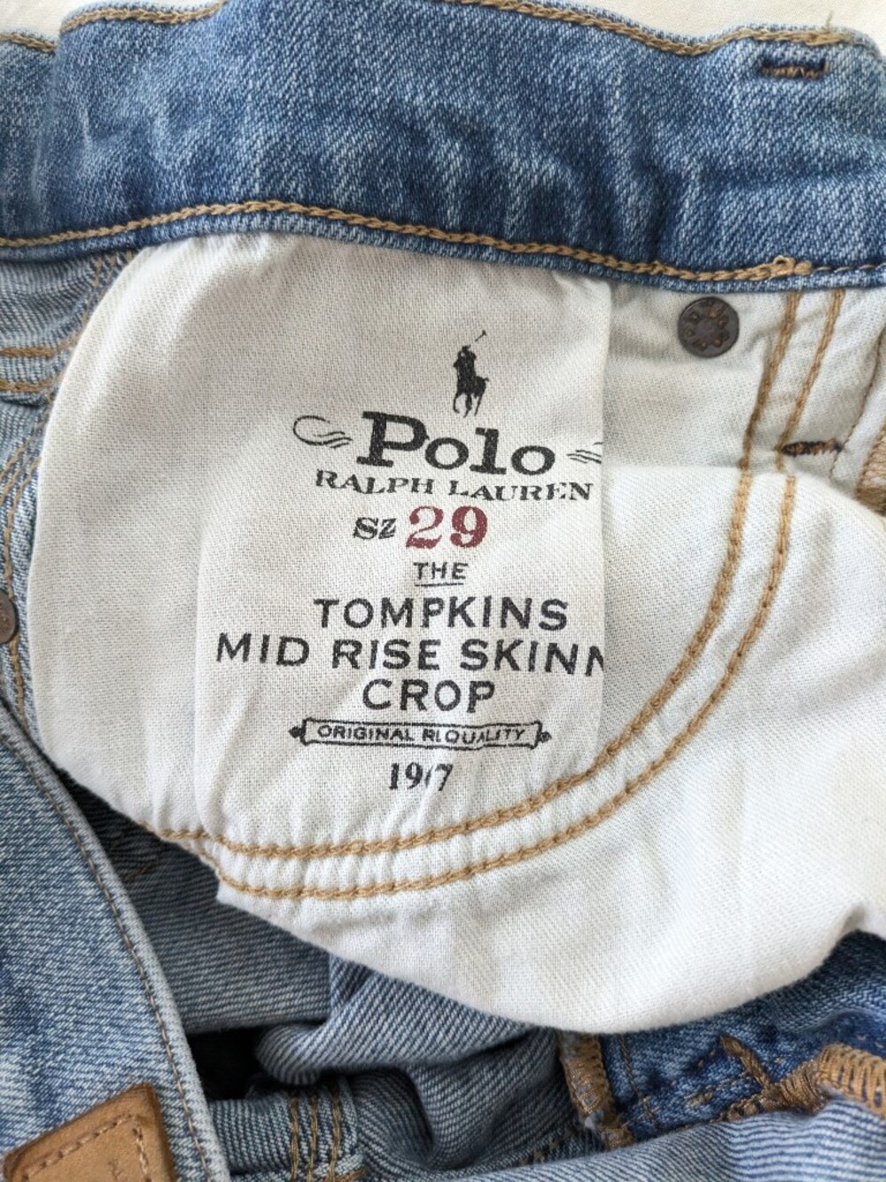Polo by Ralph Lauren Tompkins Skinny Crop Jeans - Light Blue Denim